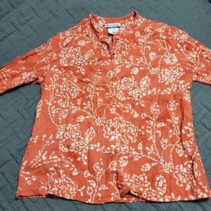 Columbia Long Sleeve Button Up Printed Blouse